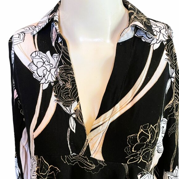 Anthropologie Free People Long Sleeve Floral Tunic Top - Picture 2 of 7